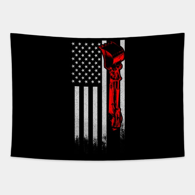 Heavy Equipment Operator Shirt | American Flag Gift Tapestry by Gawkclothing