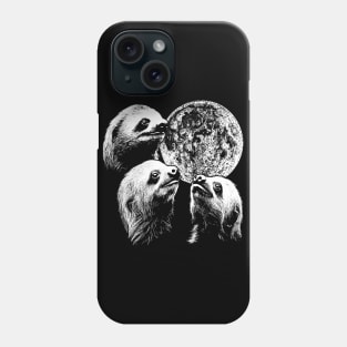 3 Sloth Moon Howling Raccoon Head Funny Wolf Phone Case