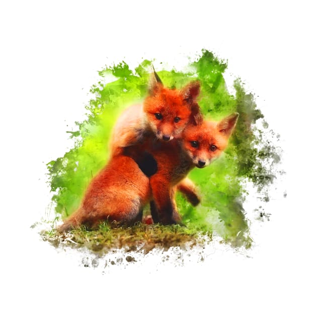 Baby Foxes by TortillaChief