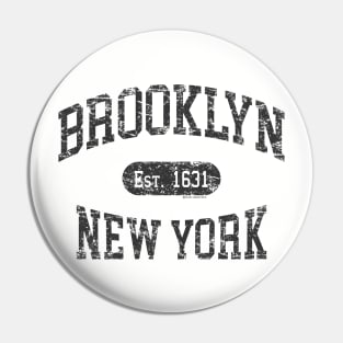 Brooklyn NY Vintage Distressed Retro Print Pin