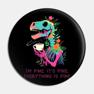 Funny Skeleton Dinosaur Costume Goth Men Women Halloween Pin