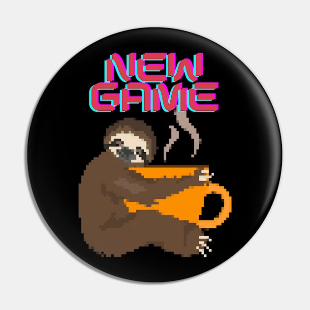 New game, pixeled sloth Pin by Psychodelic Goat