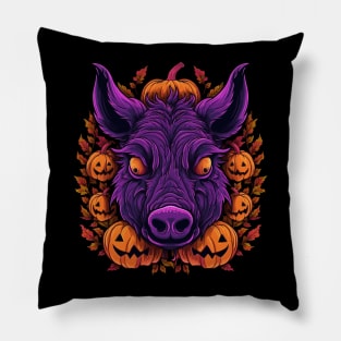 Wild Boar Halloween Pillow