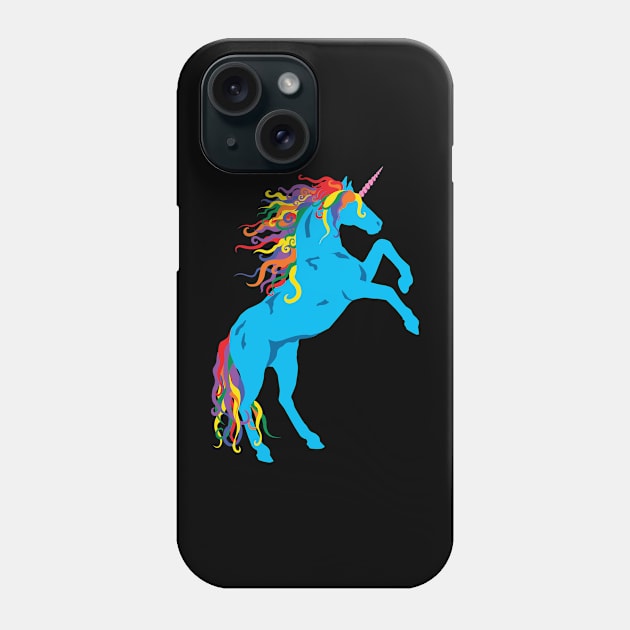 Rainbow Maned Cyan Pride Unicorn Phone Case by PeregrinusCreative