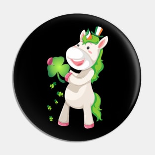 St Patricks Day Girls Dabbing Unicorn Leprechaun Lepricorn Pin