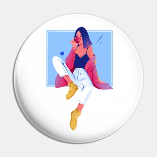 Blue Girl Pin