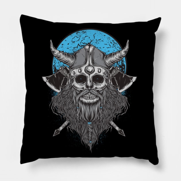 Viking Berserker Skull Pillow by Beltschazar