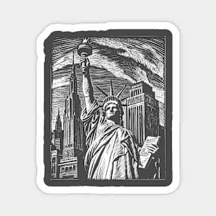 Postcard Statue of Liberty New York Magnet