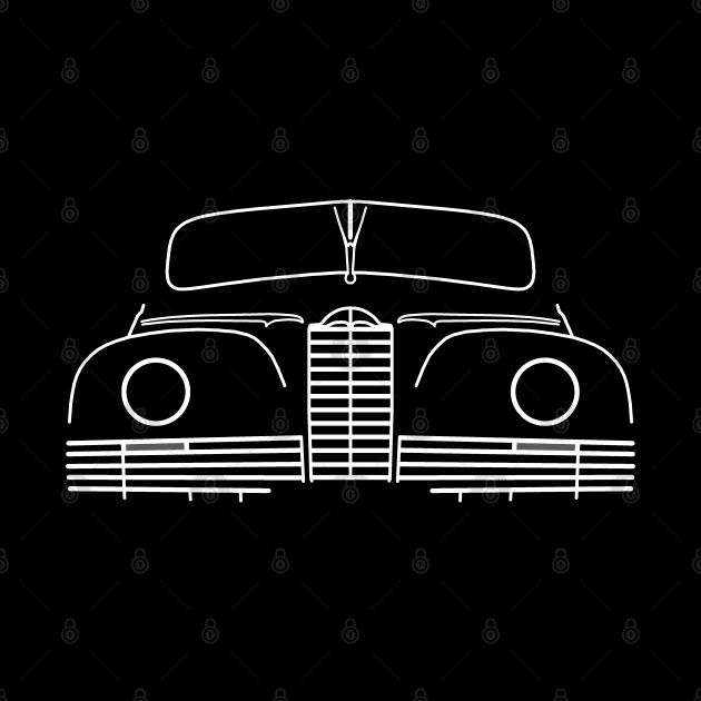 Packard Super Clipper 1940s classic car white outline graphic by soitwouldseem