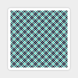 Green And Blue Plaid Magnet