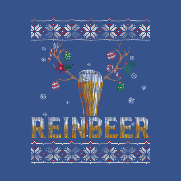 Disover Christmas Funny Drinking Beer Reindeer Rein-Beer Gifts - Beer Christmas - T-Shirt