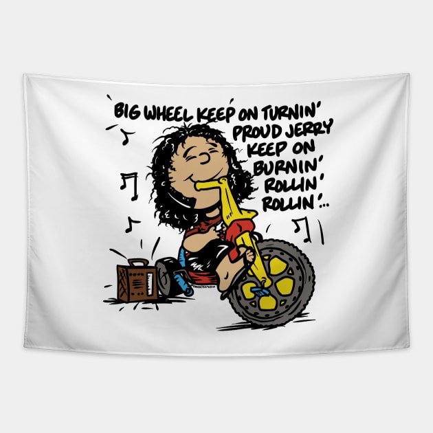 Jerry Big Wheel Gratenuts Dead and Co Tapestry by HandEyeStudio