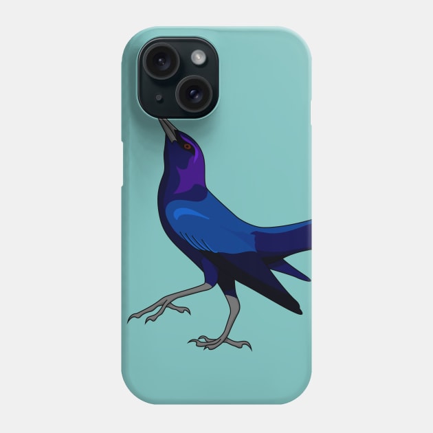 Boat-tailed Grackle - UPDATED! Phone Case by Feathered Focus