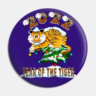 Fat Tiger on Christmas tree / 2022 Year of the tiger Pin