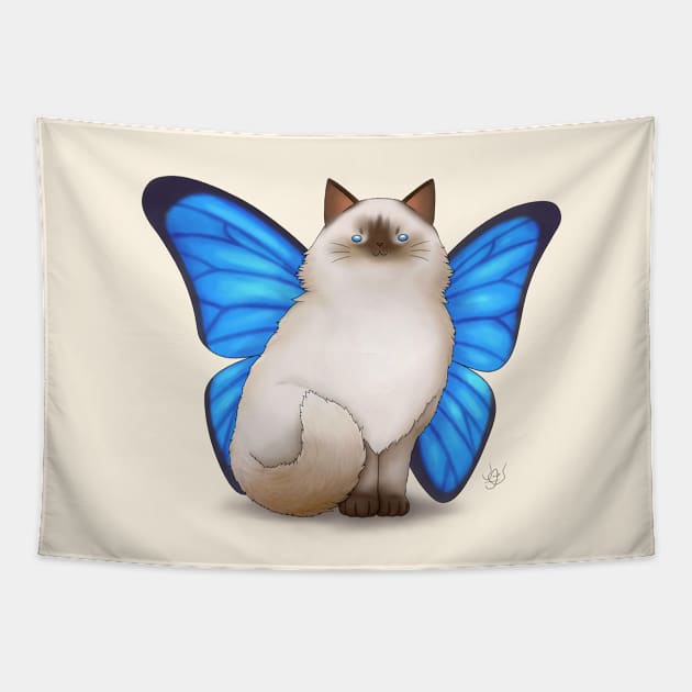 Butterfly Ragdoll Cat Tapestry by BastetLand