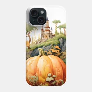 Autumn Pumpkin with Miniature Forest Watercolor Illustration Phone Case