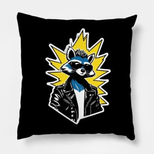 The Ratscals: Punk Rock Raccoon Pillow