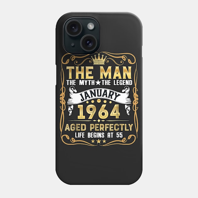 Mens 1964 Birthday Shirt 55 Years Old TShirt 55th Phone Case by Elsie