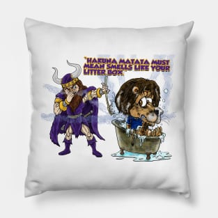 Minnesota Vikings Fans - Kings of the North vs Stinky Kitties Pillow