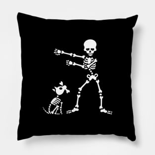 Flossing floss like a boss skeleton dog dance Pillow