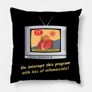 Retro TV Sales Informercial Commercial Vintage Classic Go Retro Pillow