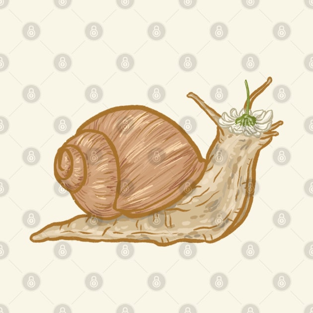 Snail with a Daisy on it's Head by Jewelia