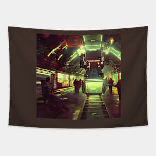 Crowded Subway Tapestry