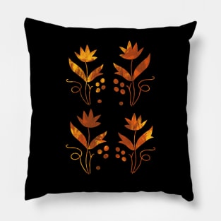 Golden Flowers Pillow