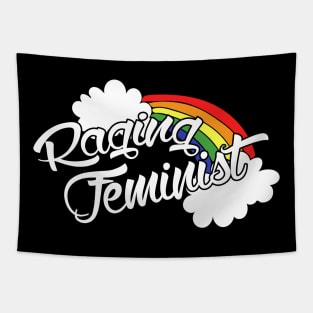 Raging Feminist Rainbow Tapestry