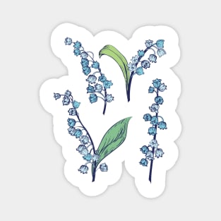 Blue Lily of the Valley Magnet