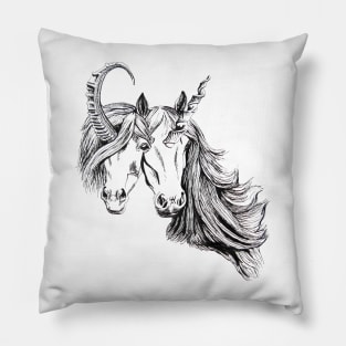 Conjoined Unicorns Pillow