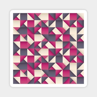 Pink and Purple Geometric Pattern Magnet