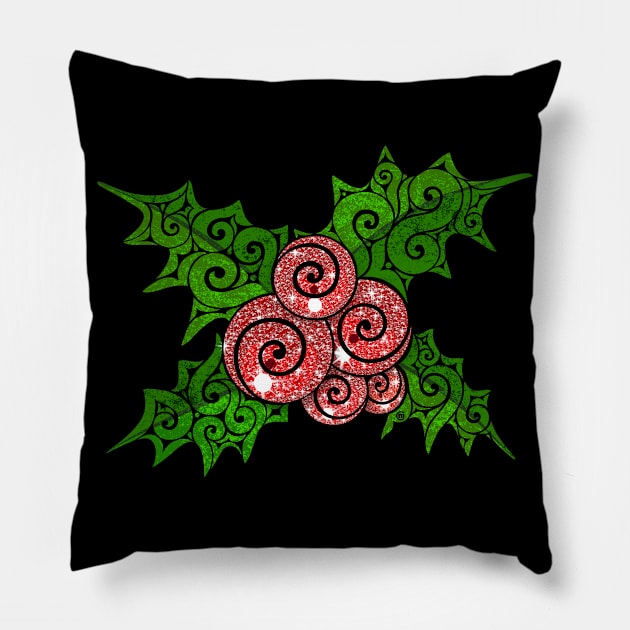 Swirly Mistletoe Pillow by VectorInk