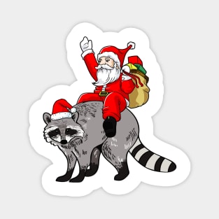 Santa onn Raccoon Magnet
