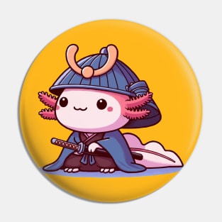 chibi axolotl samurai Pin