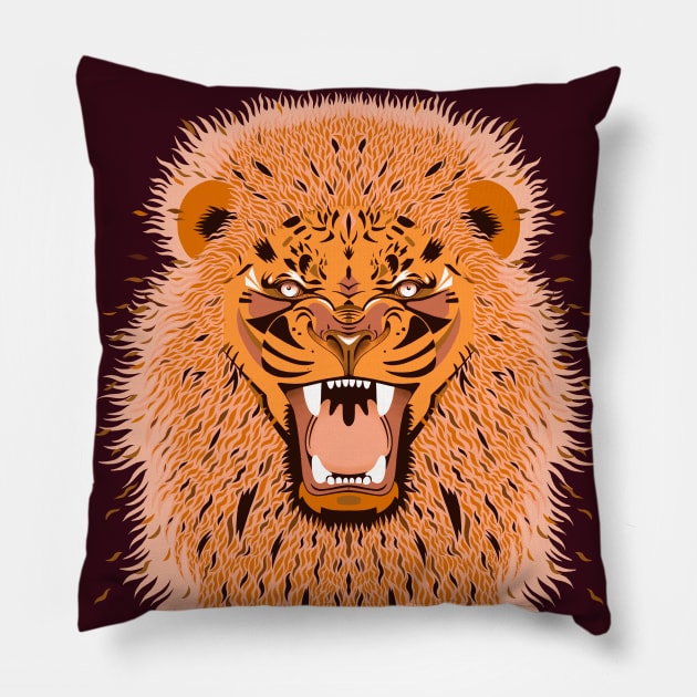 leo pink roar Pillow by KindSpirits
