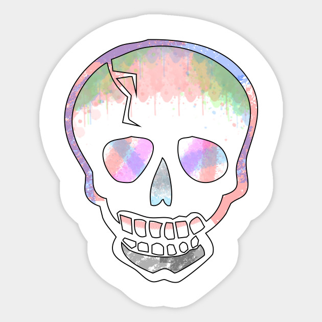 Painting Skeleton Head Skeleton Painting Sticker Teepublic