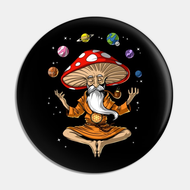 Buddha Magic Mushroom Pin by underheaven