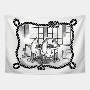 Card Sharks (Black) Tapestry