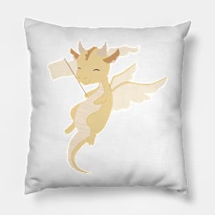 dragon - yellow Pillow