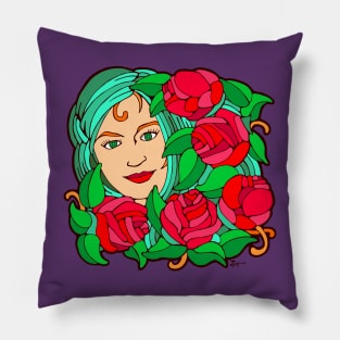 Veil of Red Roses Pillow