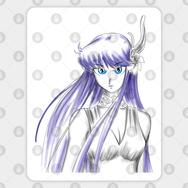 Saori The Athena Saint Saint Seiya Sticker Teepublic