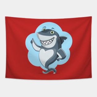 Smiling Shark Gives a Thumbsup Tapestry