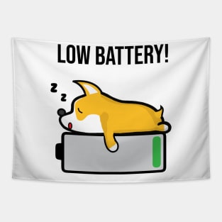 Pembroke Welsh Corgi Sleeping Low Battery Tapestry