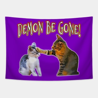 Demon Be Gone Cats Tapestry