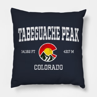 Tabeguache Peak Colorado 14ers Vintage Athletic Mountains Pillow