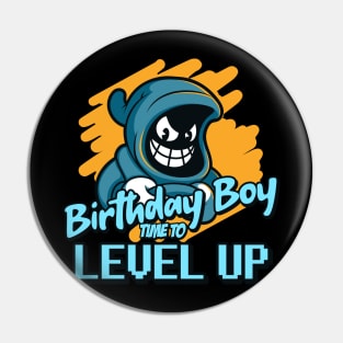 Birthday Boy Time To Level Up Pin