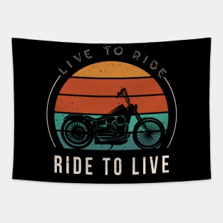 Live To Ride Vintage Motorcycle Biker Tapestry