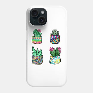 Colorful Cactus and Succulent Illustration Phone Case