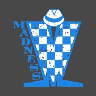 Madness Vintage Checkerboard Blue & White T-Shirt